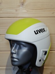 PRILBA UVEX RACE+ WHITE-LIME FIS 56-57CM